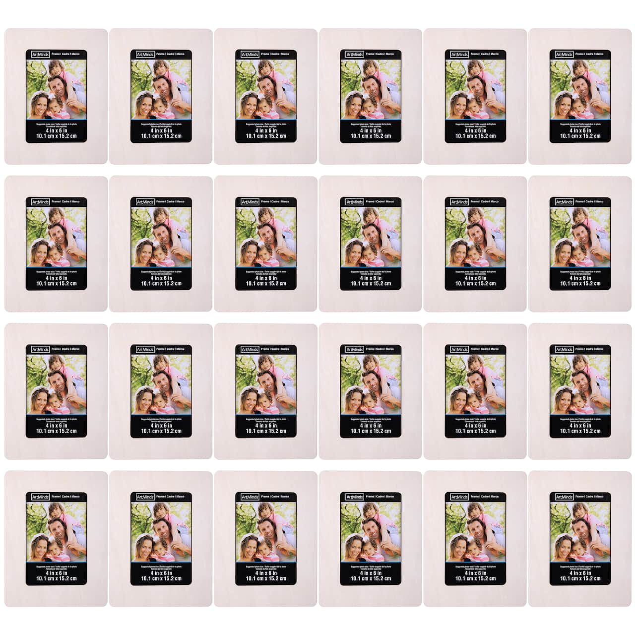 24 Pack: 4" x 6" Ready-to-Finish Wood Frame by Make Market®